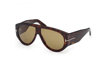 Tom Ford BRONSON FT1044 style-color 52N Dark Havana / Dark Havana / green green Lens