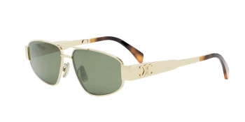 Celine METAL TRIOMPHE CL40281U style-color 30N Metal Shiny Endura Gold / Green Lens