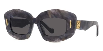 Loewe ANAGRAM LW40114I style-color 63A Acetate Shiny Black With Grey Normal Lenses