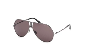Tom Ford FT1281 style-color 08A Shiny Gunmetal / Shiny Gunmetal / smoke smoke Lens