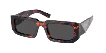 Prada PR 06YS style-color 06V5S0 Abstract Orange / Dark Grey Lens