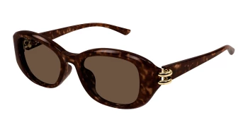 Alexander Mcqueen AM0470SA ASIAN FIT style-color Havana 002 / BROWN Lens