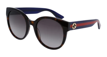 Gucci GG0035SN style-color Havana/BLUE 004 / BROWN Lens