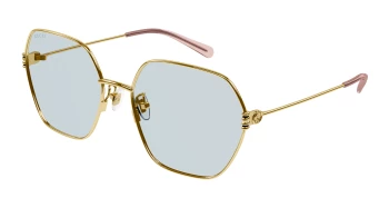 Gucci GG1285SA ASIAN FIT style-color Gold 004 / LIGHT BLUE Lens