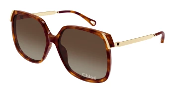 Chlo&eacute; CH0286S style-color Havana/GOLD 002 / BROWN Lens