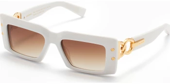 Balmain IMPERIAL style-color WHT - GLD Matte White - Yellow Gold w/ Dark Brown to Clear Lenses - AR