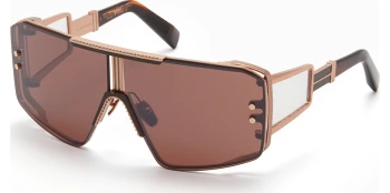 Balmain LE MASQUE style-color RSE - BRN Rose Gold - Brown Swirl w/ Shield: Dark Brown - Black Flash Mirror - AR Side Shield: Dark Brown - Black Flash Mirror - AR / RSE - BRN RSE - BRN Lens