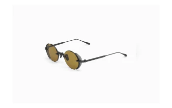 Akoni JUPITER style-color Crystal Black Acetate Sideshield / Senape  Anti-Reflective Lens
