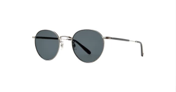 Garett Leight WILSON M SUN style-color SV-BK/SFPBS Silver - Black / Semi - Flat Pure Blue Smoke