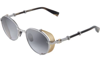 Balmain BRIGADE - I style-color PLD - BRN Black Palladium - Gold - Dark Brown Swirl / Dark Grey to Clear - AR Lens