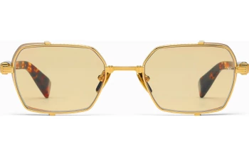 Balmain BRIGADE - III style-color GLD - TRT 18k Gold / Matte Sideshield - Spotted Havana - Amber Lenses