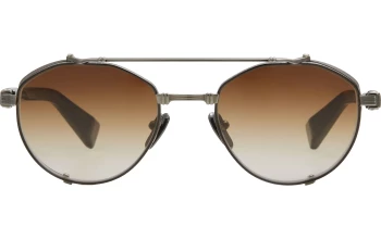 Balmain BRIGADE - IV style-color BLK-BRN Black Rhodium - Dark Brown Swirl / Dark Brown to Clear - AR Lens