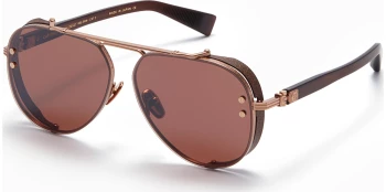Balmain CAPITAINE style-color RSE - BRN Rose Gold - Matte Crystal Brown / Dark Chocolate Brown w Black Mirror Flash Lenses - AR