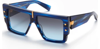 Balmain B - GRAND style-color BLU - GLD Blue Swirl - Yellow Gold / Dark Grey to Light Blue - AR Lens