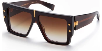 Balmain B - GRAND style-color BRN - GLD Crystal Chocolate Brown - Yellow Gold / Dark Brown to Clear - AR Lens