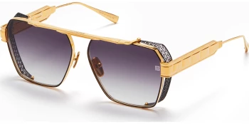 Balmain PREMIER style-color GLD Yellow Gold - Black Enamel -  / Dark Grey to Light Grey - AR Lens