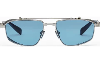 Balmain BRIGADE - V style-color SLV - BLU Silver / Black Rhodium - Blue Swirl - Blue Lenses