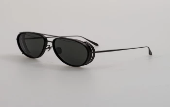 Linda Farrow LFL1362S Dimitri style-color 004 Black / Matt Nckl / Grey