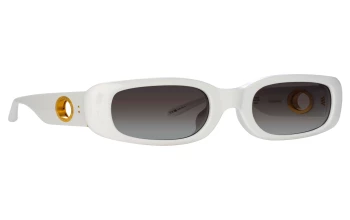 Linda Farrow LFL1504S Celeste style-color 002 White / Yellow Gold / Grey Grad
