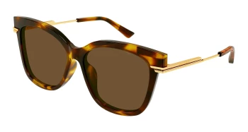 Bottega Veneta BV1296SA ASIAN FIT style-color Havana/GOLD 002 / BROWN Lens