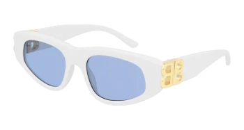 Balenciaga BB0095S style-color White/GOLD 004 / LIGHT BLUE Lens