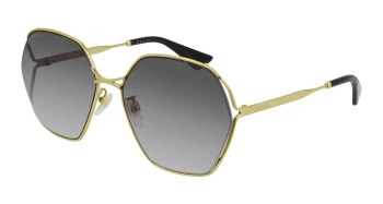 Gucci GG0818SA ASIAN FIT style-color Gold 001 / GREY Lens