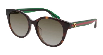 Gucci GG0702SKN style-color Havana/GREEN 003 / BROWN Lens