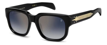 David Beckham DB 7146/S style-color 8071V Black 071V / 1V BLUE SHADED GOLD MIRROR V Lens