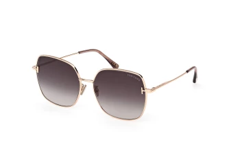 Tom Ford FT1250-K Asian Fit style-color 33B Shiny Pink Gold / Shiny Pink Gold / gradient smoke gradient smoke Lens