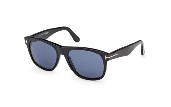 Tom Ford FT1284 style-color 01V Shiny Black / Shiny Black / blue blue Lens