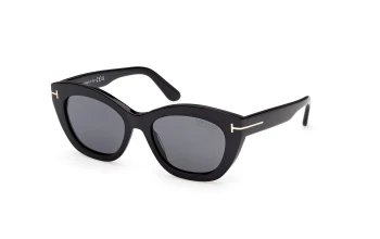 Tom Ford FT1285 style-color 01D Shiny Black / Shiny Black / smoke polarized smoke polarized Lens