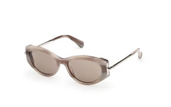 Max Mara MM0167 style-color 60E Beige Horn / Shiny Palladium / brown brown Lens