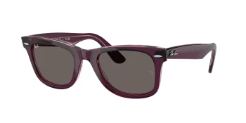 Ray-Ban RB2140F WAYFARER Asian Fit style-color 1447B1 Violet On Transparent Pink / Dark Grey Lens
