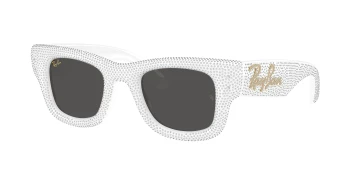 Ray-Ban RB4940BP WAYFARER PUFFER 0RB4940BP style-color 686687 White & Strass Pave / Dark Grey Lens