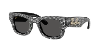 Ray-Ban RB4940BP WAYFARER PUFFER 0RB4940BP style-color 686587 Black & Strass Pave / Dark Grey Lens