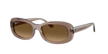 Ray-Ban RB2221 style-color 6827M2 Transparent Beige / Gradient Brown Polarized Lens