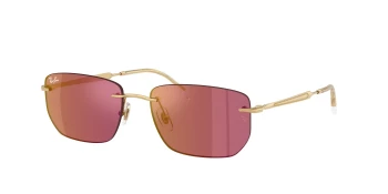 Ray-Ban RB3768 style-color 001/D0 Arista Gold / Dark Violet Mirror Red Lens