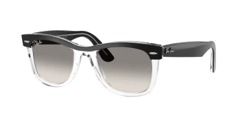 Ray-Ban RB2240 WAYFARER 0RB2240 style-color 129432 Black On Transparent / Clear Gradient Grey Lens