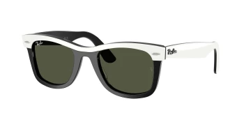Ray-Ban RB2240 WAYFARER 0RB2240 style-color 144431 White On Black / Green Lens