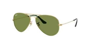 Ray-Ban RB3025 AVIATOR LARGE METAL style-color 001/4E Arista Gold / Green Lens