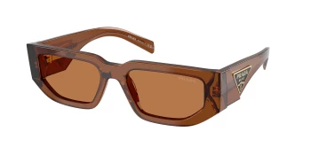 Prada PR 09ZS style-color 20H90Q Dark Brown Transparent / Brown Lens