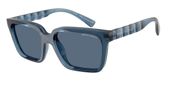 Armani Exchange AX4147S style-color 840180 Shiny Transparent Blue / Dark Blue Lens
