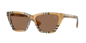 Burberry BE4468F style-color 416373 Check Sand / Dark Brown Lens