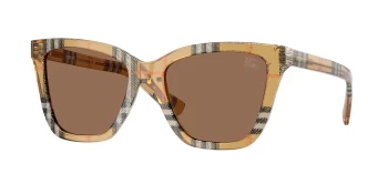 Burberry BE4470 style-color 416373 Check Sand / Dark Brown Lens