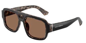 Dolce & Gabbana DG4516 style-color 341773 Black On Red Havana / Dark Brown Lens