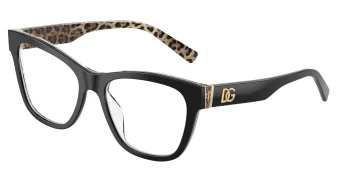Dolce & Gabbana DG3430 style-color 3299 Black On Leo Brown