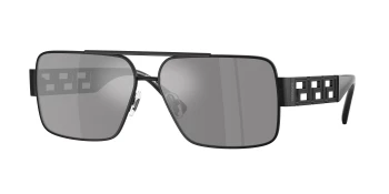 Versace VE2290 style-color 12616G Matte Black / Dark Grey Mirror Silver Lens