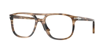 Persol PO3329V GRETA 0PO3329V style-color 1236 Striped Black & Greish Brown