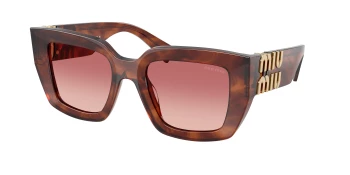 Miu Miu MU B05S style-color 26E50U Striped Tobacco / Pink Gradient Red Lens