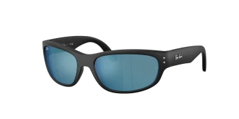 Ray-Ban RJ9189S style-color 100S55 Matte Black / Dark Blue Mirror Blue Lens